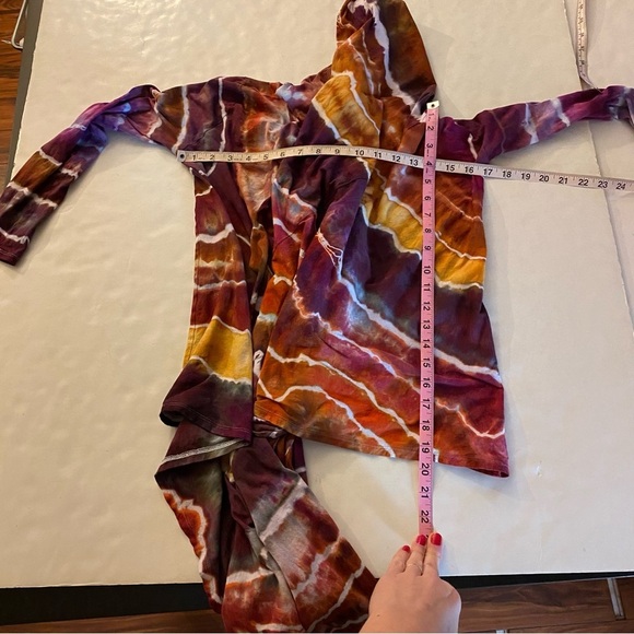 Sundance Geode Tie Dye Wrap Top Cardigan Womens XS Small Cotton Magenta Orange - Picture 14 of 16